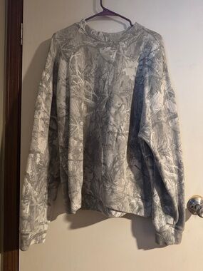 Hollister Gray Camouflage Crewneck Sweatshirt